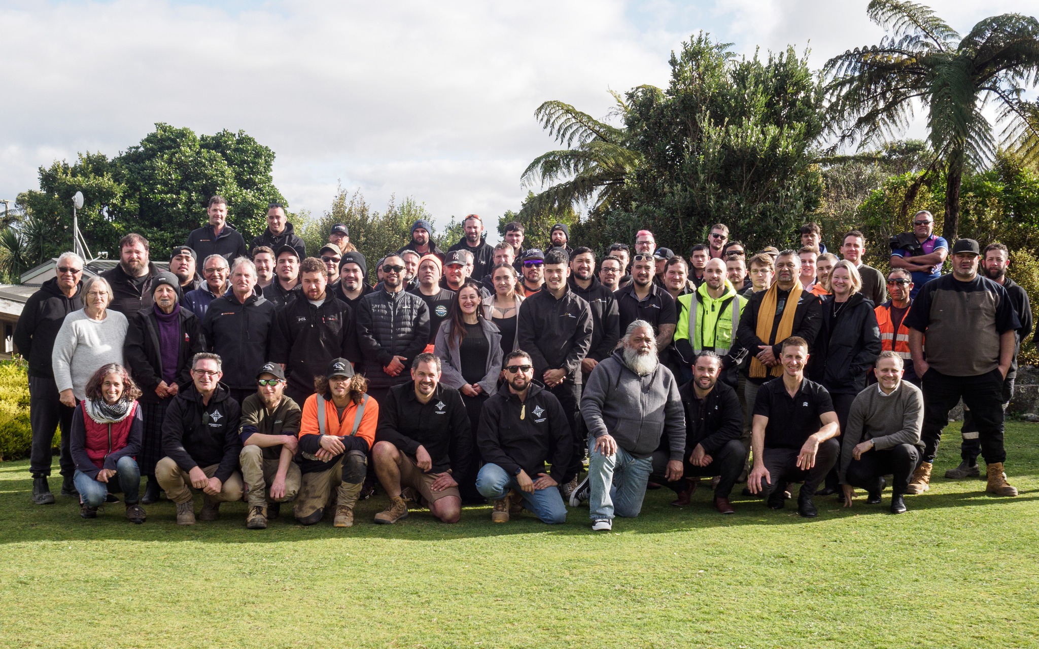 nga-waka-whiria-coalition-powhiri-parihaka Ngā Waka Whiria coalition group photo pōwhiri Parihaka Taranaki
